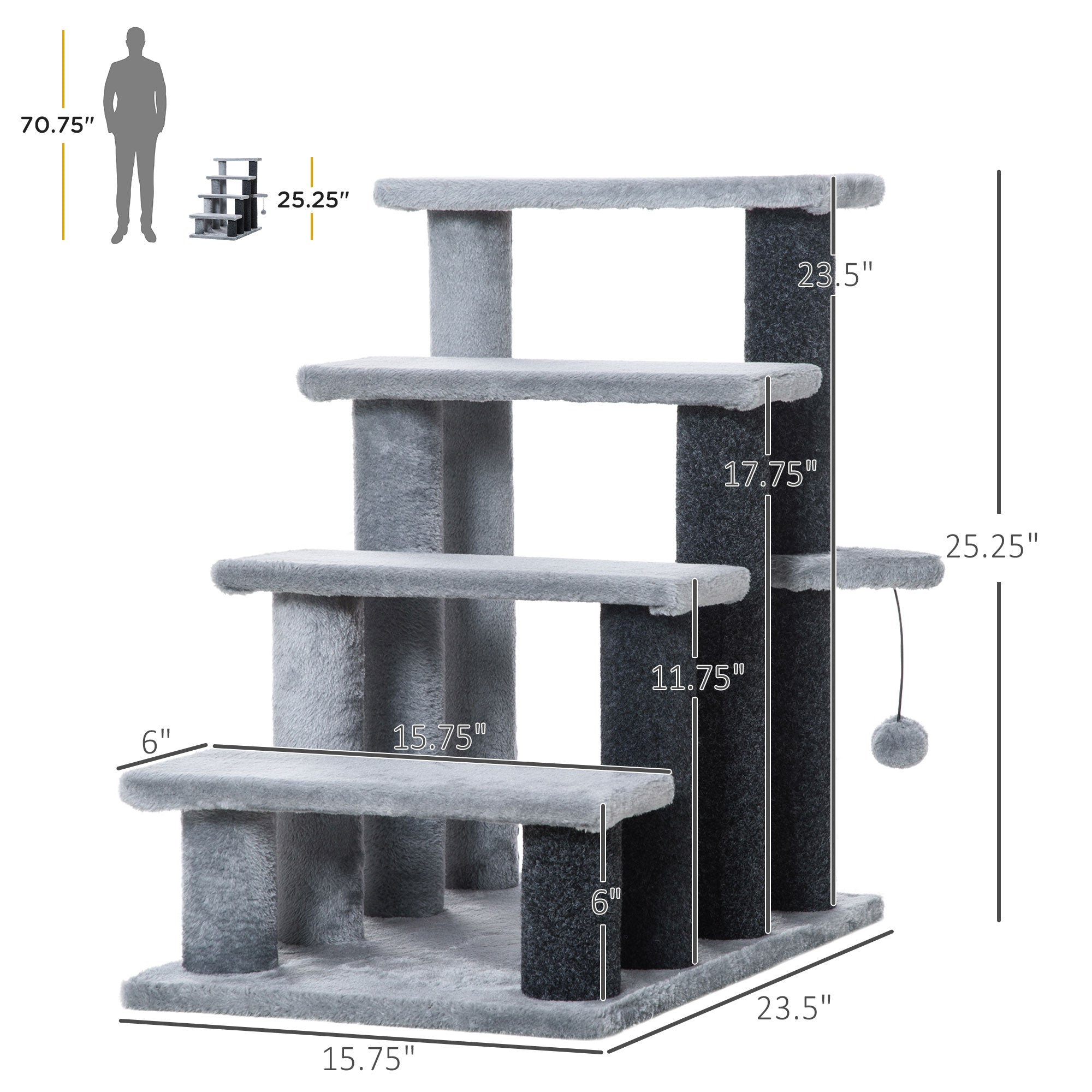 Multi-Step Cat Stairs & Play Platform