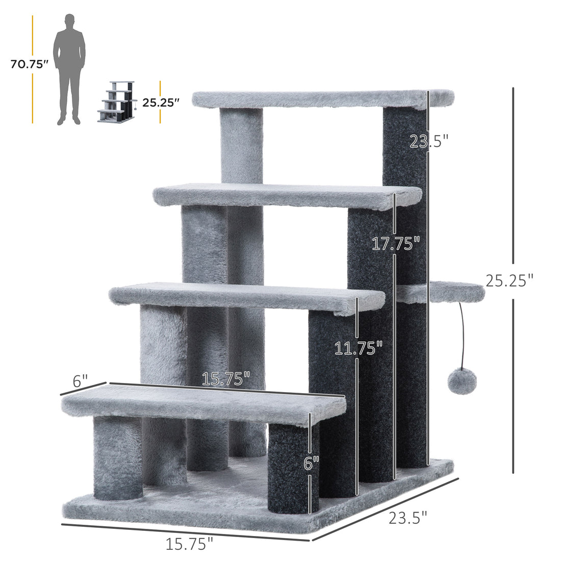 Multi-Step Cat Stairs & Play Platform