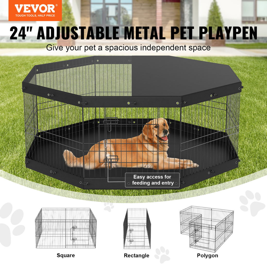 Dog Playpen 8 Panels Foldable