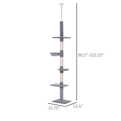Floor To Ceiling Vertical Cat Tree Scratching Post