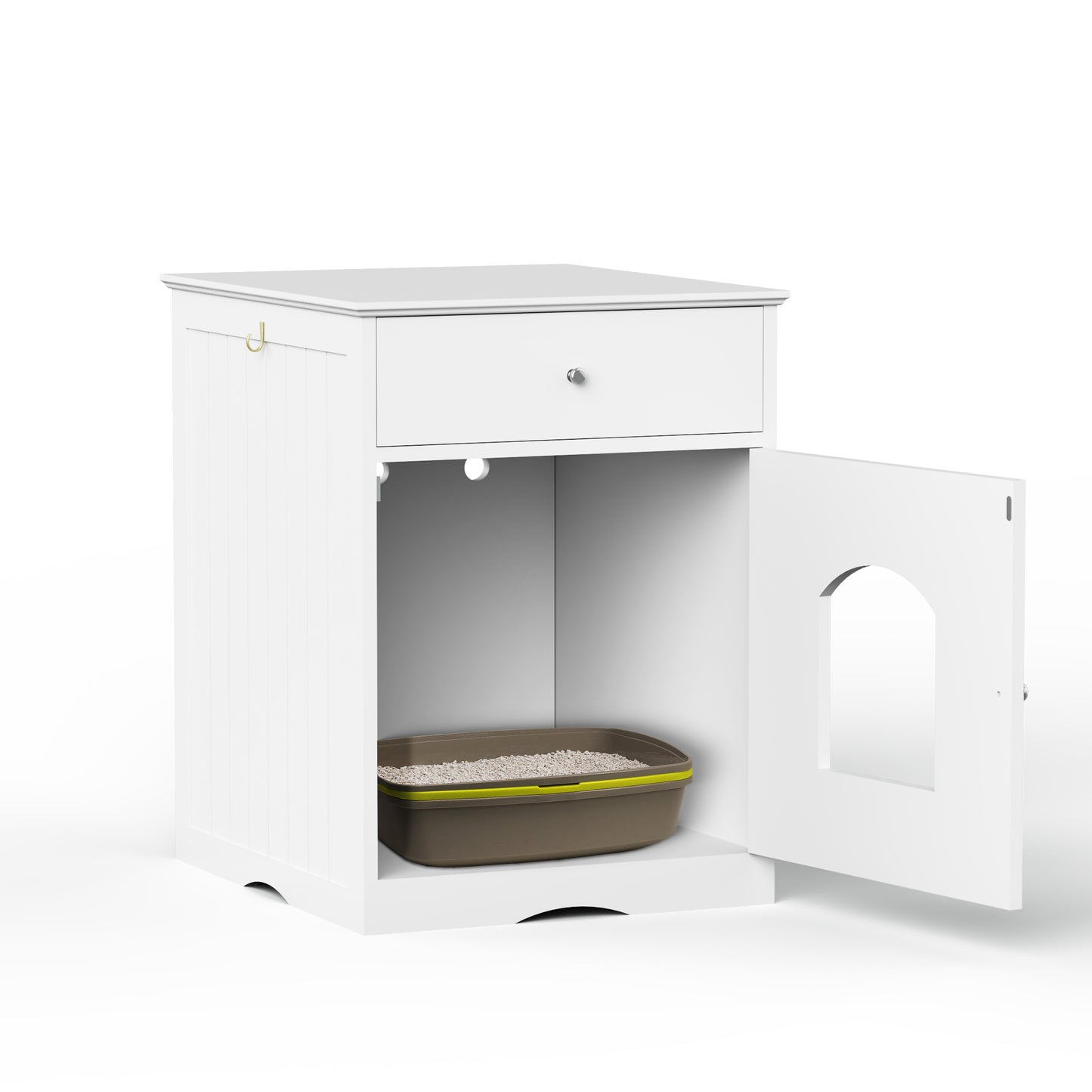Wooden Pet House Litter Box With Drawers