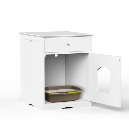 Wooden Pet House Litter Box With Drawers
