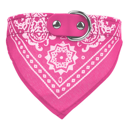Adjustable Bandana Leather Pet Collar